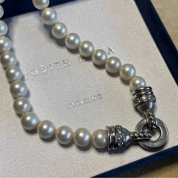 Vintage Judith Ripka Sterling 925 Pearl Necklace - Picture 4 of 4